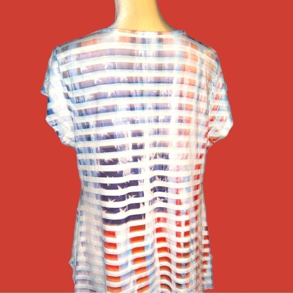 One world cute patriotic red white and blue top! - Picture 8 of 12
